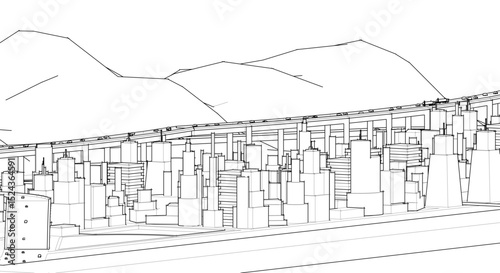 modern city concept highway 3d illustration