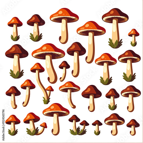 Mushroom Illustration-Collection of Edible Fungus Artwork-Vintage Style Mushroom Design-Botanical Illustration of Forest Mushrooms-Nature Inspired Fungi Art