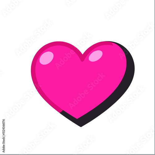 Pink Heart Illustration for Valentine's Day-Cute Heart Graphic for Social Media-Love and Romance Symbol-Ideal for Greeting Cards-Digital Design Element