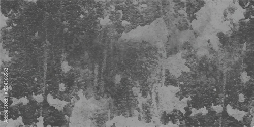 Abstract grayscale texture of a distressed, weathered concrete or plaster wall. The surface is rough and uneven. light and dark gray tones create a grungy, aged appearance.