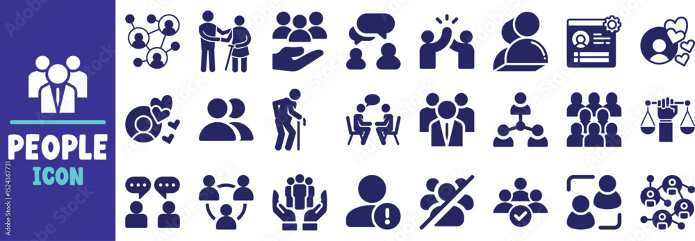 Diverse people icons set social network teamwork collaboration Diverse people icons set social network teamwork collaboration