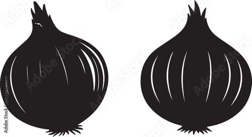 onion, onions, black and white, silhouette, vegetable, vegetables, food, ingredient, cooking, 