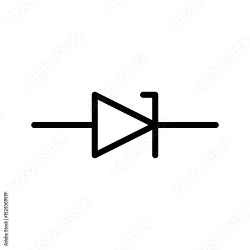 Electrical Component icon. Avalanche Diode outline icon. Ideal for high-voltage circuits and electronics UI.