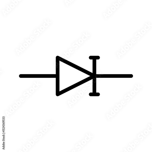 Electrical Component icon. Constant Current Diode outline icon. Suitable for current regulation and electronics UI.