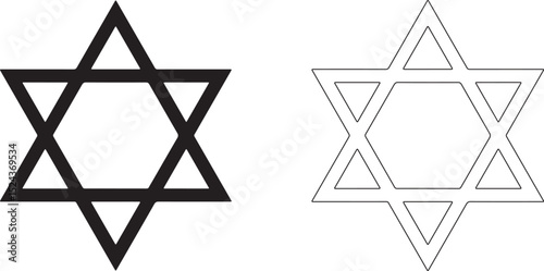 Star of David, Jewish, Judaism, Israel, religion, religious, faith, belief, symbol, emblem, sign, icon, vector, illustration, graphic, design, art, shape, 