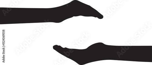 hands, hand, gesture, offering, receiving, giving, taking, support, collaboration, help, care, black, white, silhouette, graphic, design, vector, illustration, 