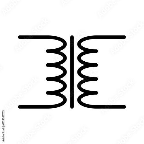 Electrical Component icon. Transformer outline icon. Suitable for power circuits and electronics UI.