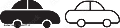 car, automobile, vehicle, transportation, transport, auto, silhouette, outline, black, white, design, element, icon, symbol, graphic, vector, 
