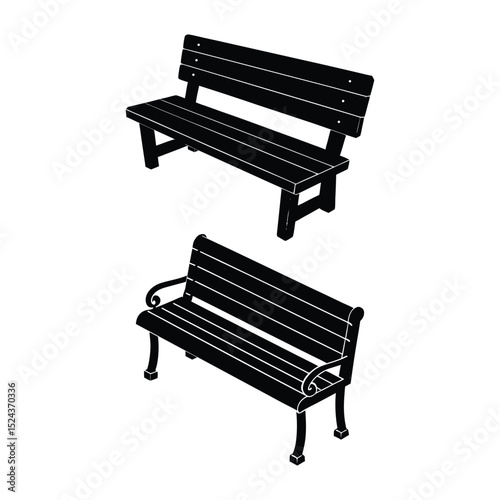 Bench Outdoor Furniture Vector  