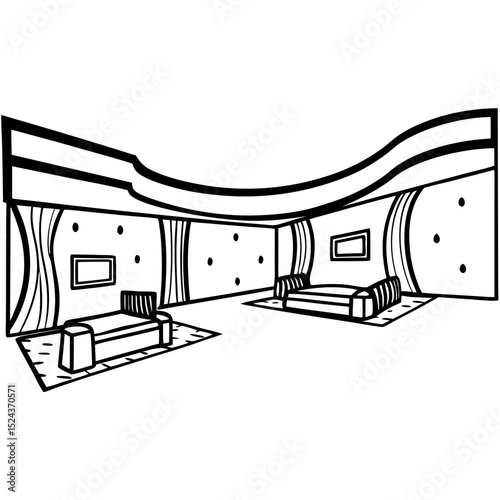 Modern Living Room Vector Illustration Minimalist Design