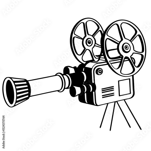Vintage Movie Projector Vector Film Cinema Camera Design