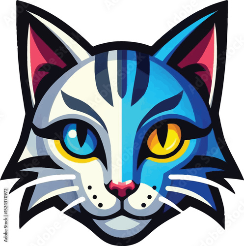a cat avatars vector  illuistration