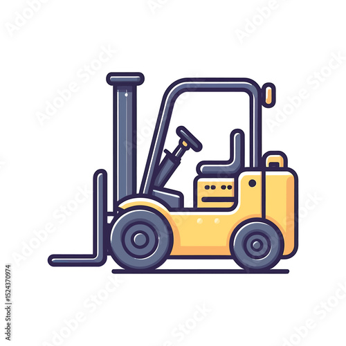 light yellow forklift vector illustration isolated