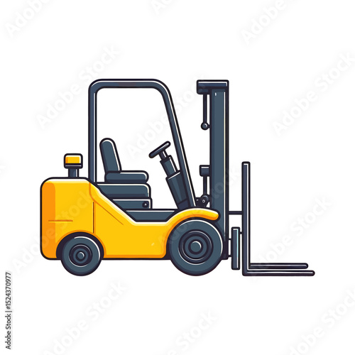 yellow forklift truck vector illustration isolated