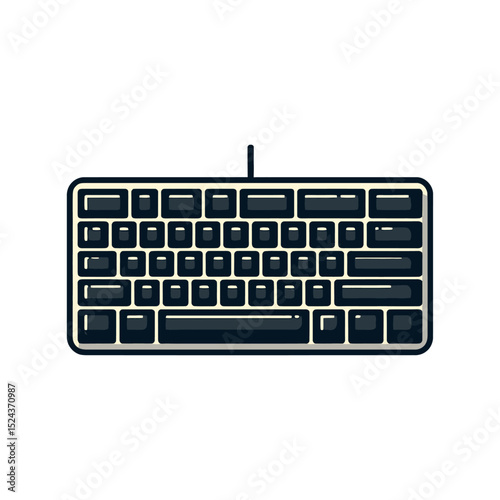 computer keyboard vector illustration isolated top view