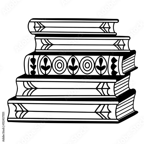 Stack of Books Illustration Education Icon Graphic Vector