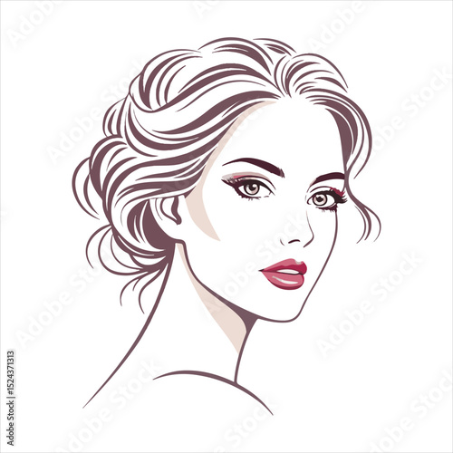 Beauty girl face silhouette.