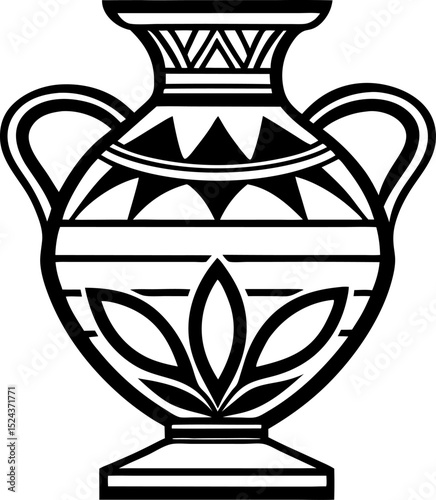 Vase vector line art black and white  white background