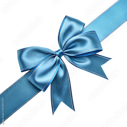 blue bow isolated on white