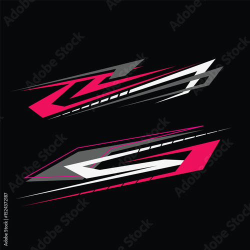 car wrapping decal design vector. car modification decals.
