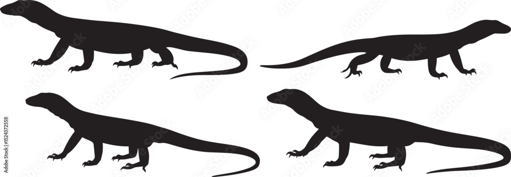 Naklejka premium Panay Monitor Lizard icon vector illustration