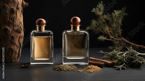 Sleek transparent perfume bottle with minimalist design luxury fragrance