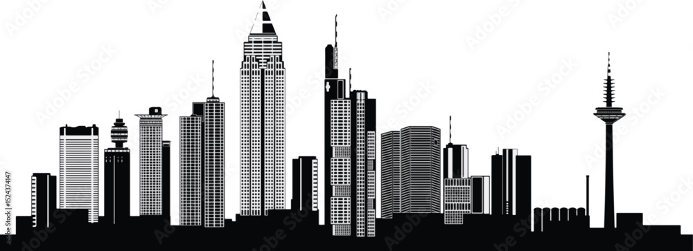 Obraz premium skyline silhouette illustration vector