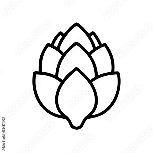 Artichoke icon in simple line design and minimal style  