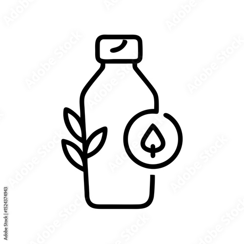 Vector image of zero waste symbol on transparent background, simple and ecology sustainability illustration in flat style