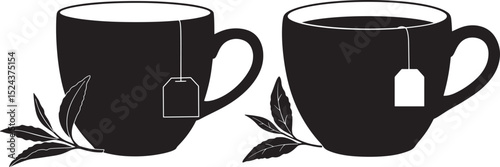 Tea Cup with Tea Bag icon vector illustration