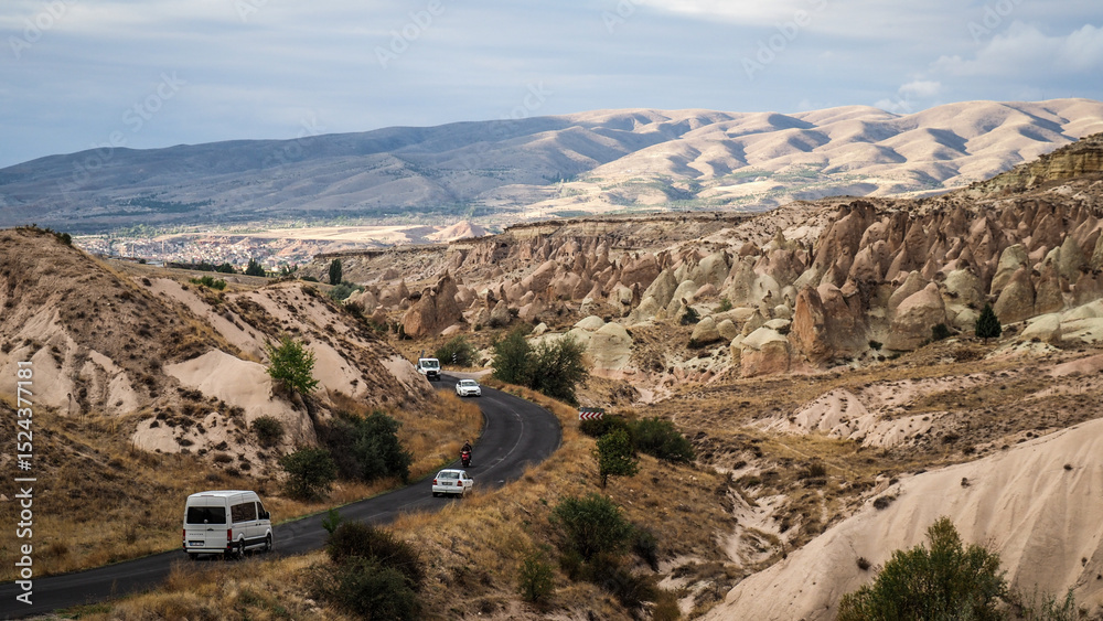 Unique rock formations in the Cappadocia region in Turkey Unique rock formations in the Cappadocia region in Turkey