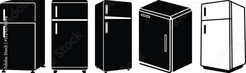 Refrigerator black silhouette