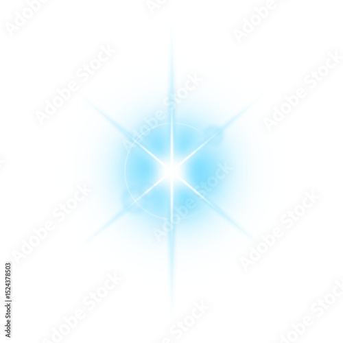 blue six pointed star sparkle light shine