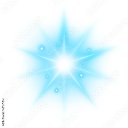 blue ten pointed star sparkle light shine