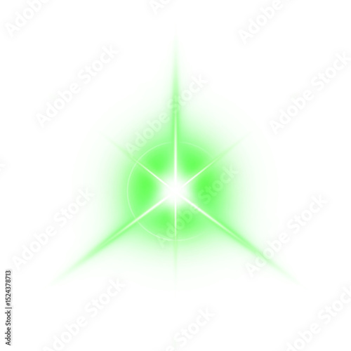 green three pointed star sparkle light shine