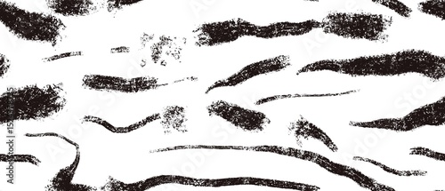 Seamless abstract geometric pattern. Background in black, white. Illustration. Lines, brush strokes. Design for textile fabrics, wrapping paper, background, wallpaper, cover.
