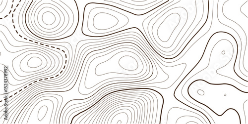 Topographic map background geographic line map with elevation assignments. Modern design with White background with topographic wavy pattern design.paper texture Imitation of a geographical map shades