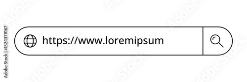 UI search bar with website address.