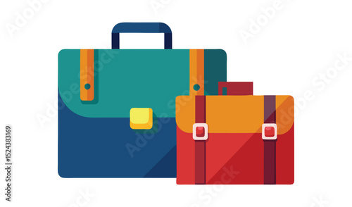 Red shopping bag icon with a flat design for business and travel