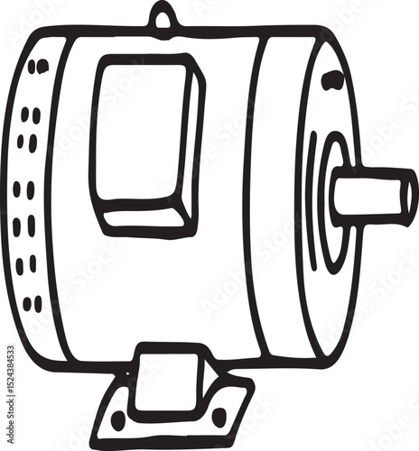 Electric Motor Vector Illustration – Industrial or household Equipment Design