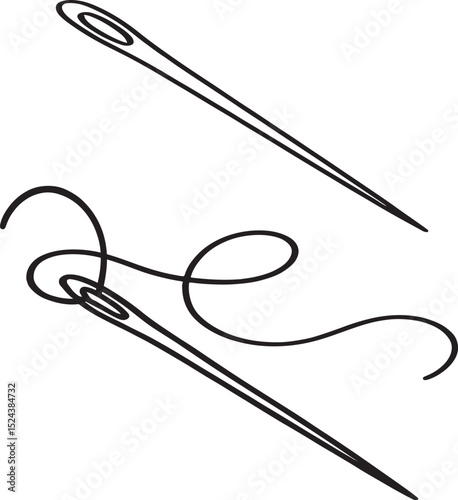 
vector art of needle in white background.