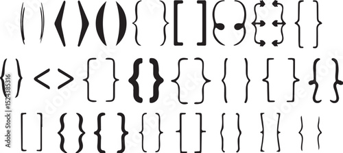 brackets, braces, parentheses, curly braces, angle brackets, square brackets, mathematical symbols, vector, illustration, design elements, graphic, set, 