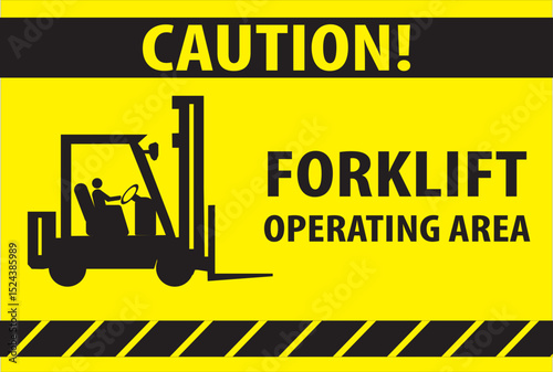 Forklift operatinga area sign.eps