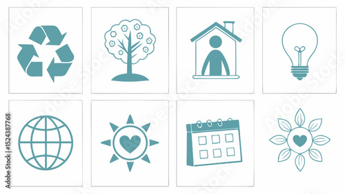 Sustainable Living Icons Eco-Friendly Design Elements for Websites and Projects