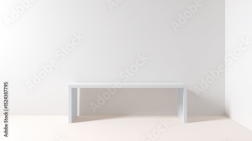 Wallpaper Mural Minimalist White Desk in an Empty Room, Ideal for Home Office Setup and Productivity, Representing Simplicity and Focus : Generative AI Torontodigital.ca