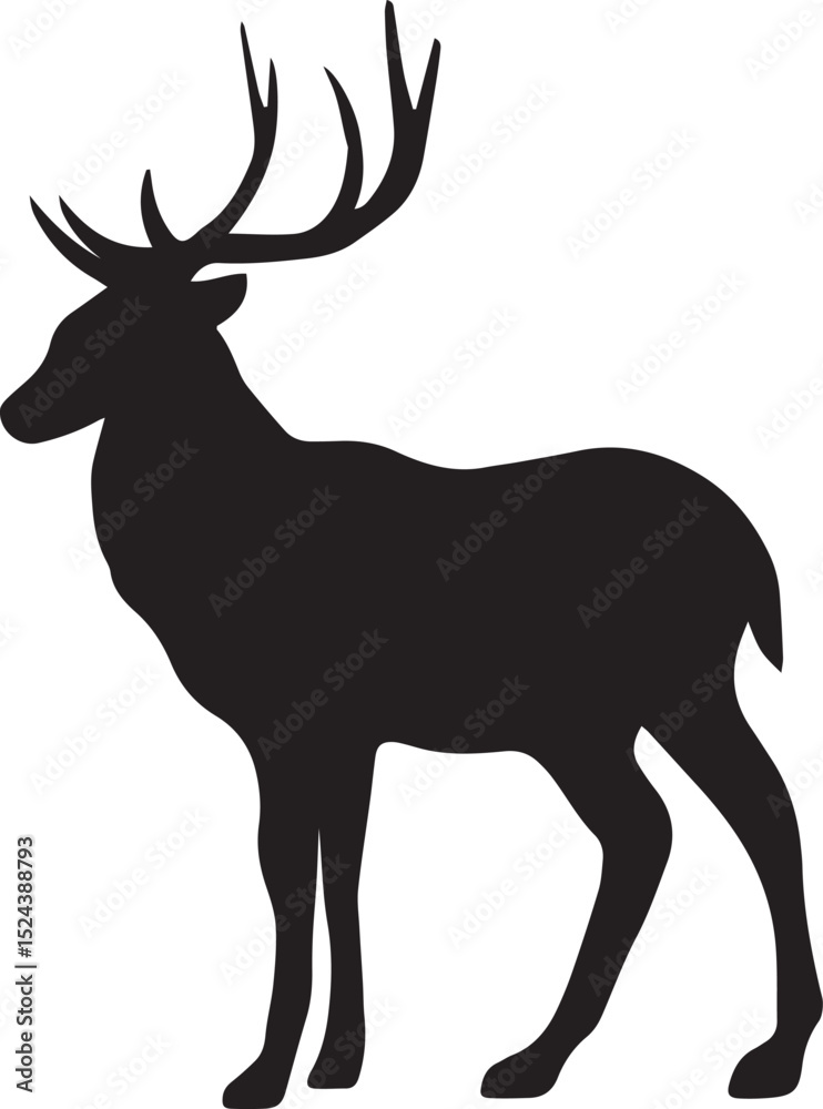 Fototapeta premium deer silhouette illustration vector