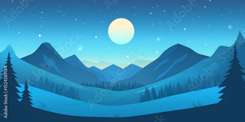 A landscape with the Northern Lights dancing across the sky