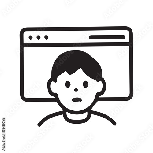 Staring into the digital abyss a person and their computer screen