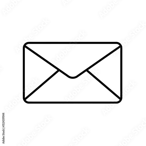 Simple Letter Cover Outline Symbol Thin Line Style Vector Featuring Sealed Back For Communication Or Postal Service Element