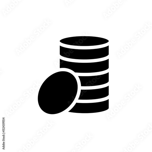 Simple Money Pile Glyph Vector Featuring Clean Edges For Finance Growth Or Investment Return Element
